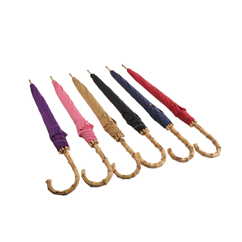 Pongee escuro à prova de vento, guarda-chuva reto de camada dupla-0E6B0159