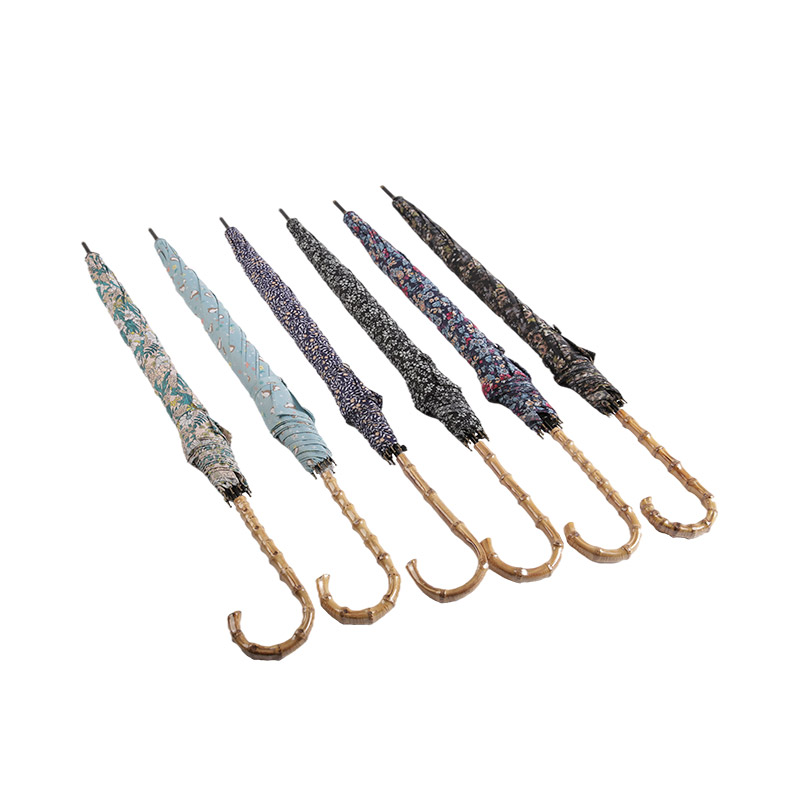 Bela aparência pongee com guarda-chuva reto revestido de UV-0E6B0304