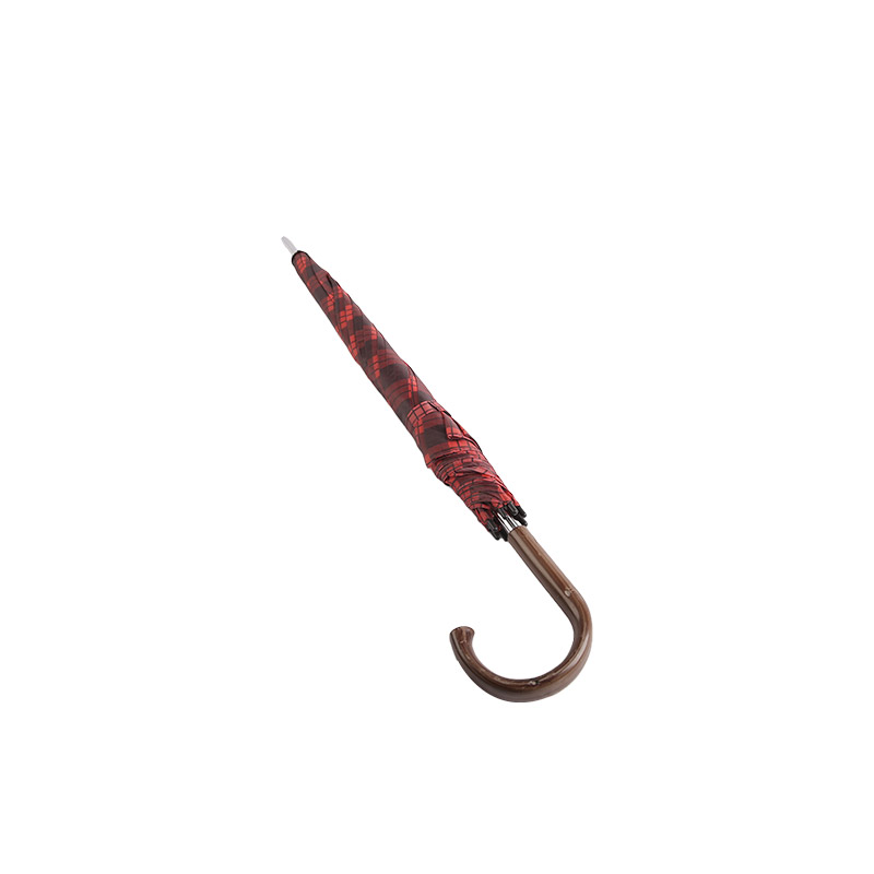 Guarda-chuva reto de poliéster xadrez vermelho Student Spirit-0E6B0329