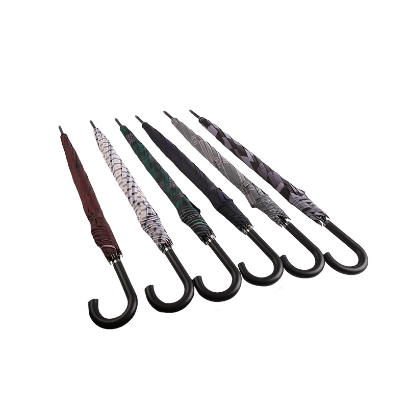 Guarda-chuva xadrez pongee cinza escuro-0E6B0351