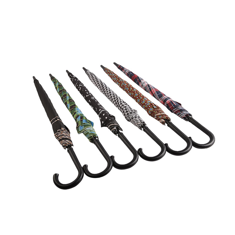 Guarda-chuva reto pongee listrado de três cores-0E6B0378