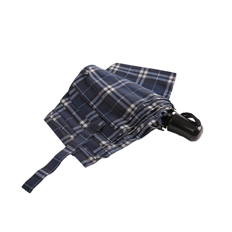 Guarda-chuva triplo listrado em treliça encolhível-0E6B0432