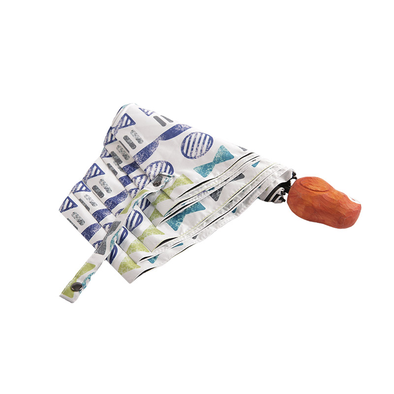 Pongee de colocação de círculo de gravata borboleta com guarda-chuva revestido de três dobras-0E6B0454