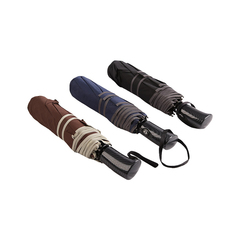 Guarda-chuva triplo estilo café pongee empresarial-0E6B0471