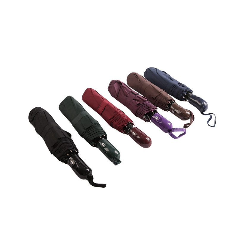 Guarda-chuva Pongee à prova de chuva de cor escura-0E6B0491