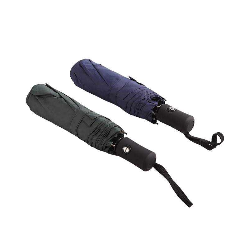 Guarda-chuva triplo Pongee azul puro com proteção UV-0E6B0550