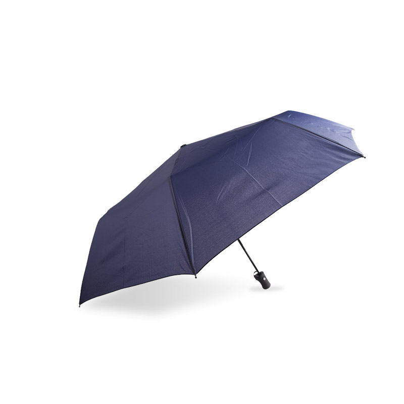 Guarda-chuva triplo Pongee azul puro com proteção UV-0E6B0550