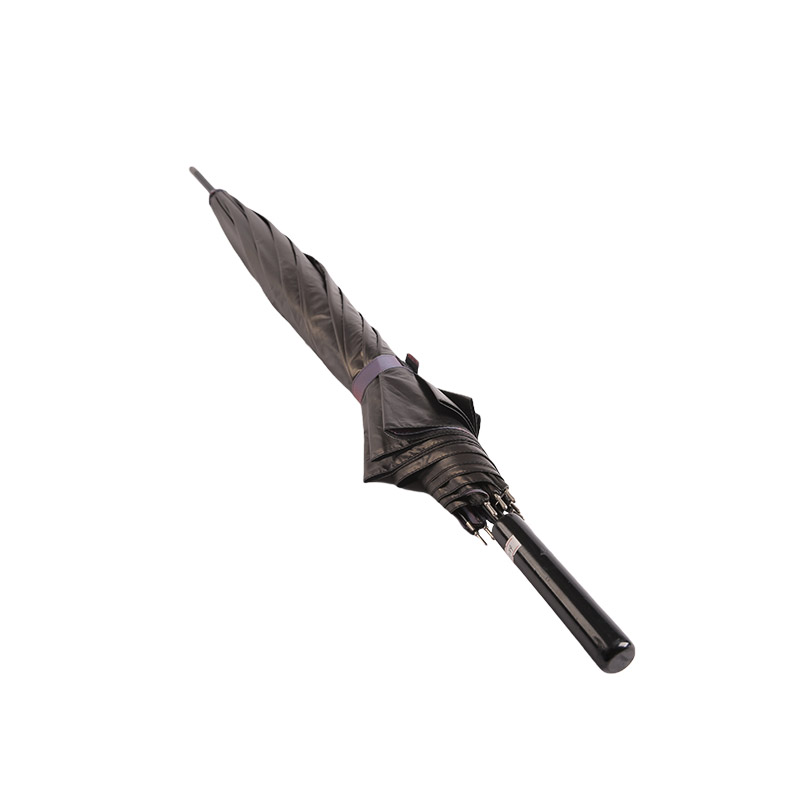 Pongee tipo Xibe preto com revestimento preto + guarda-chuva reto de poliéster-0E6B0698